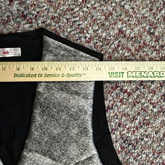 Carrot & Gibbs Men's Silver Gray 100% Silk Paisley Hand-Crafted Suit Vest Sz 42 - Picture 10 of 14